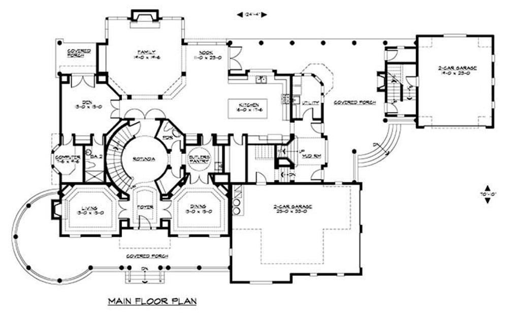 Floor Plan First Story of Country Plan #115-1144
